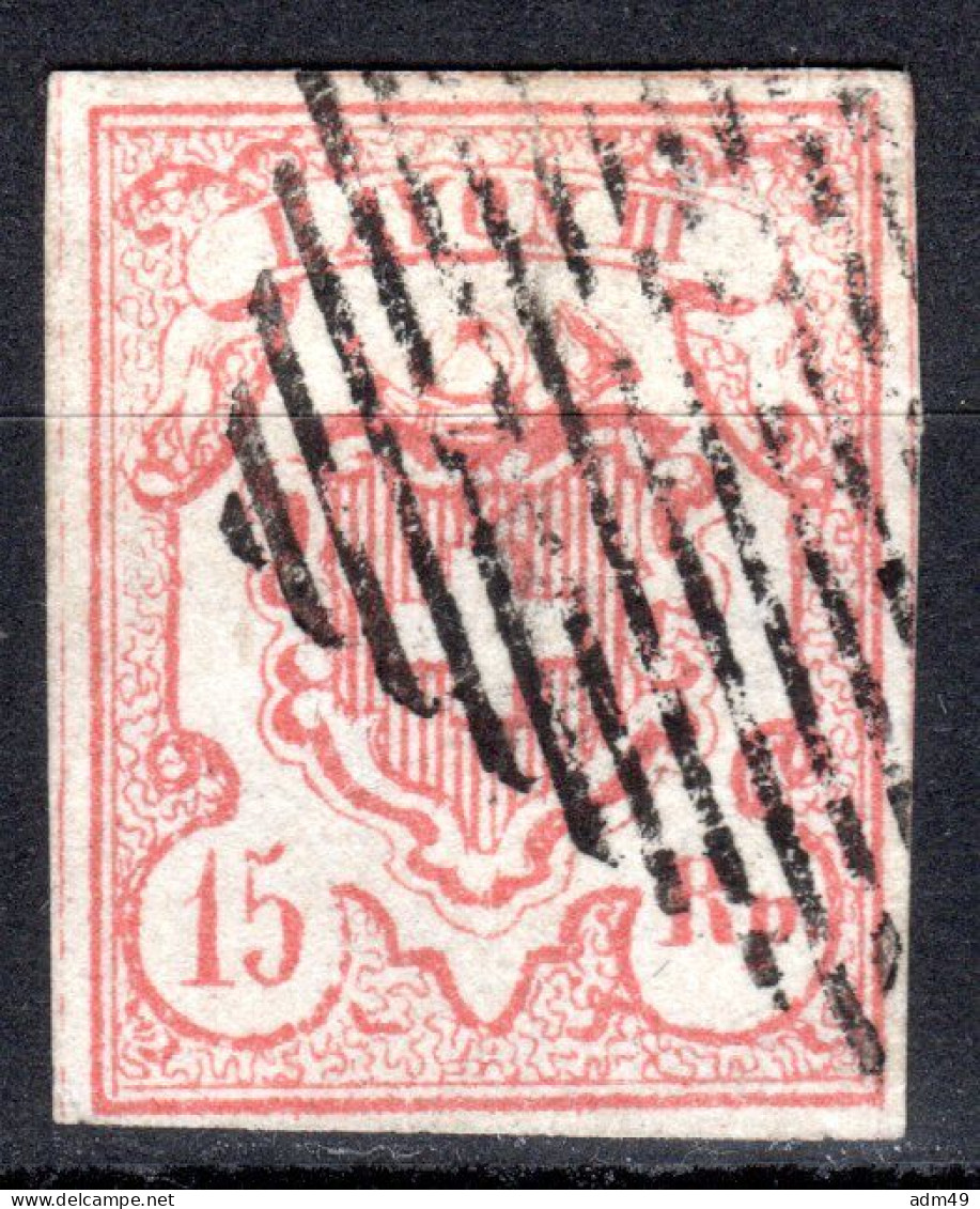 SCHWEIZ, 1852 Rayon III Nr. 20, Ziegelrot, Gestempelt - 1843-1852 Federal & Cantonal Stamps