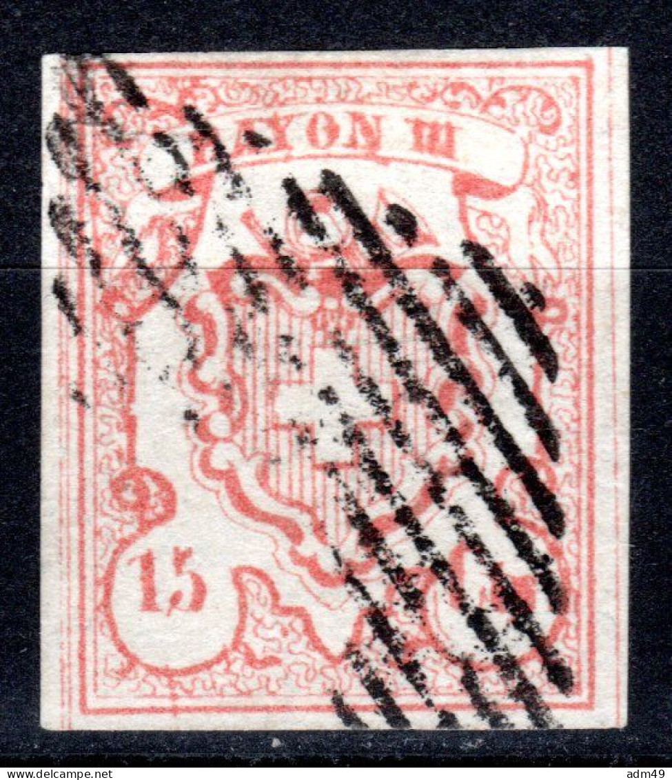 SCHWEIZ, 1852 Rayon III Nr. 19, Ziegelrot, Gestempelt - 1843-1852 Federale & Kantonnale Postzegels