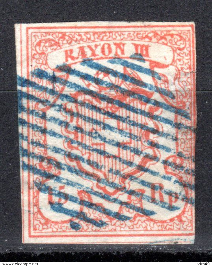 SCHWEIZ, 1852 Rayon III Nr. 18, Ziegelrot, Gestempelt - 1843-1852 Federale & Kantonnale Postzegels