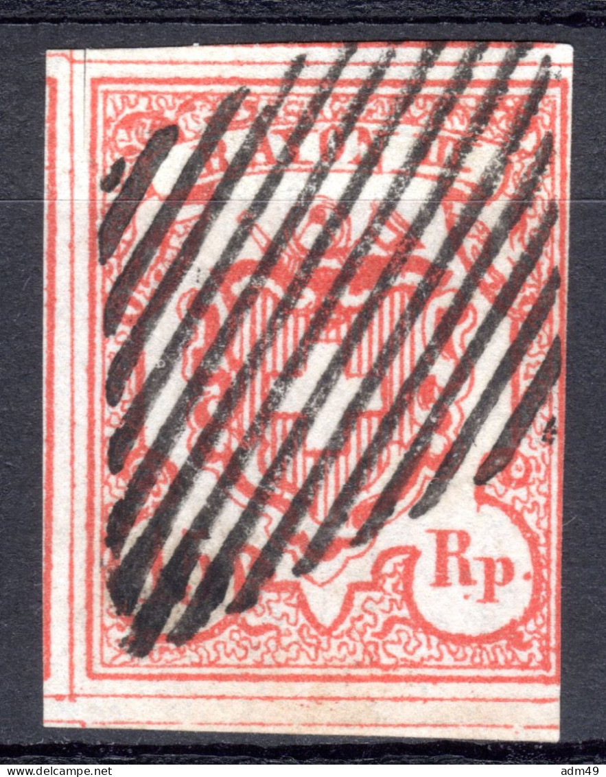 SCHWEIZ, 1852 Rayon III Nr. 20,  Ziegelrot, Gestempelt - 1843-1852 Timbres Cantonaux Et  Fédéraux