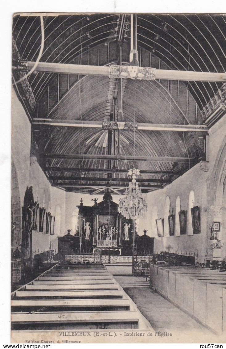 VILLEMEUX SUR EURE - EURE ET LOIR - (41) - CPA DE 1939 - INTERIEUR DE L'EGLISE. - Villemeux-sur-Eure