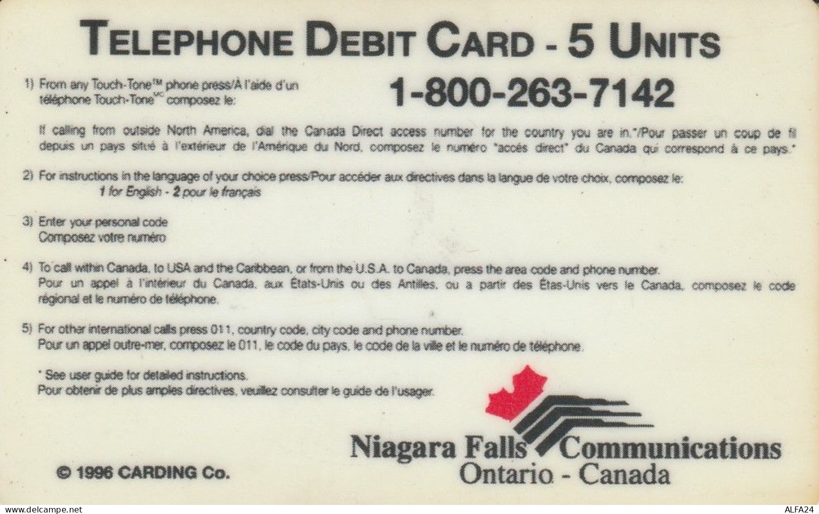 PREPAID PHONE CARD CANADA DISNEY (CK2769 - Canada