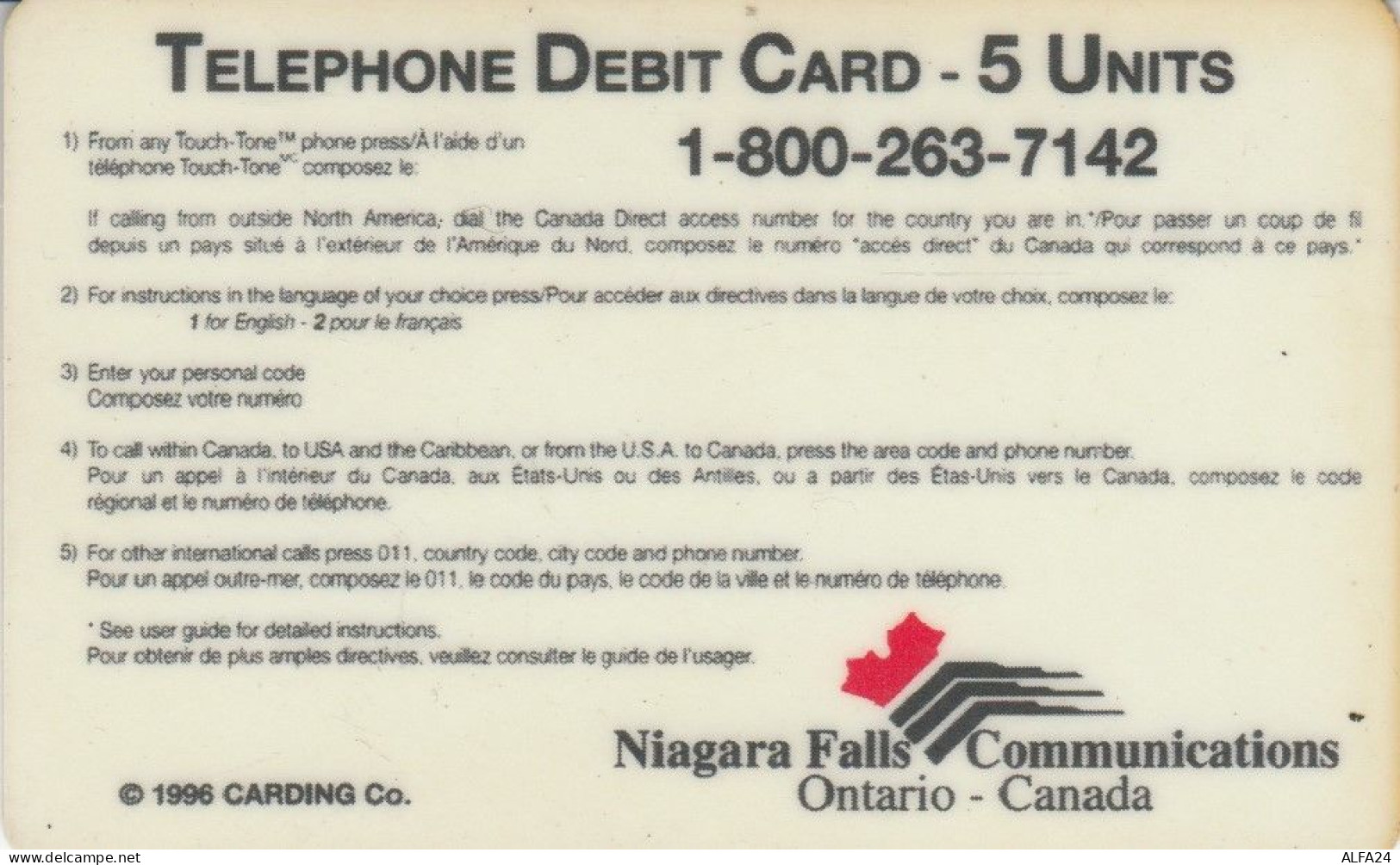 PREPAID PHONE CARD CANADA DISNEY (CK2778 - Canada