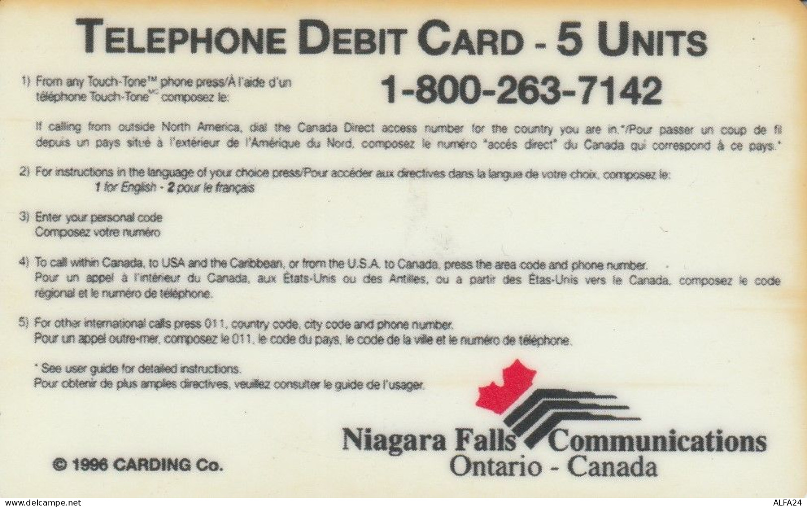PREPAID PHONE CARD CANADA DISNEY (CK2777 - Kanada