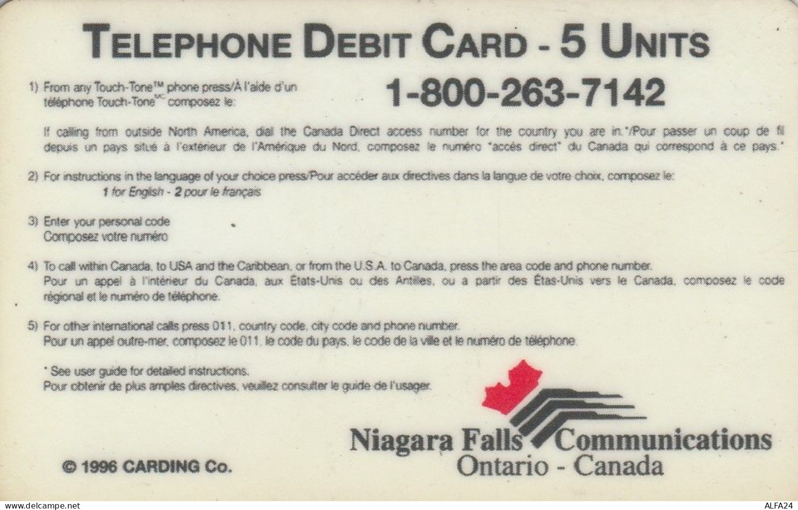 PREPAID PHONE CARD CANADA DISNEY (CK2773 - Kanada