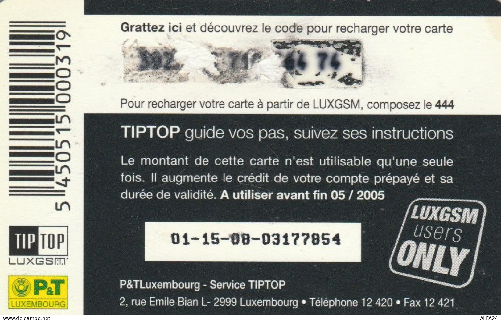 PREPAID PHONE CARD LUSSEMBURGO (CK2731 - Lussemburgo