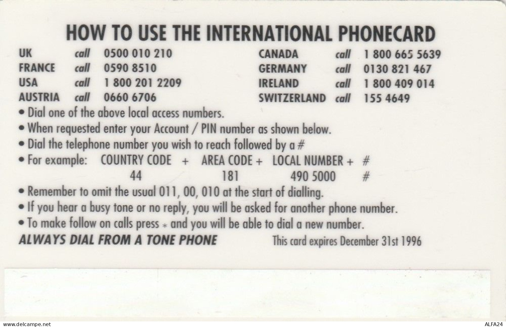 PREPAID PHONE CARD REGNO UNITO AEREO (CK2699 - BT Kaarten Voor Hele Wereld (Vooraf Betaald)