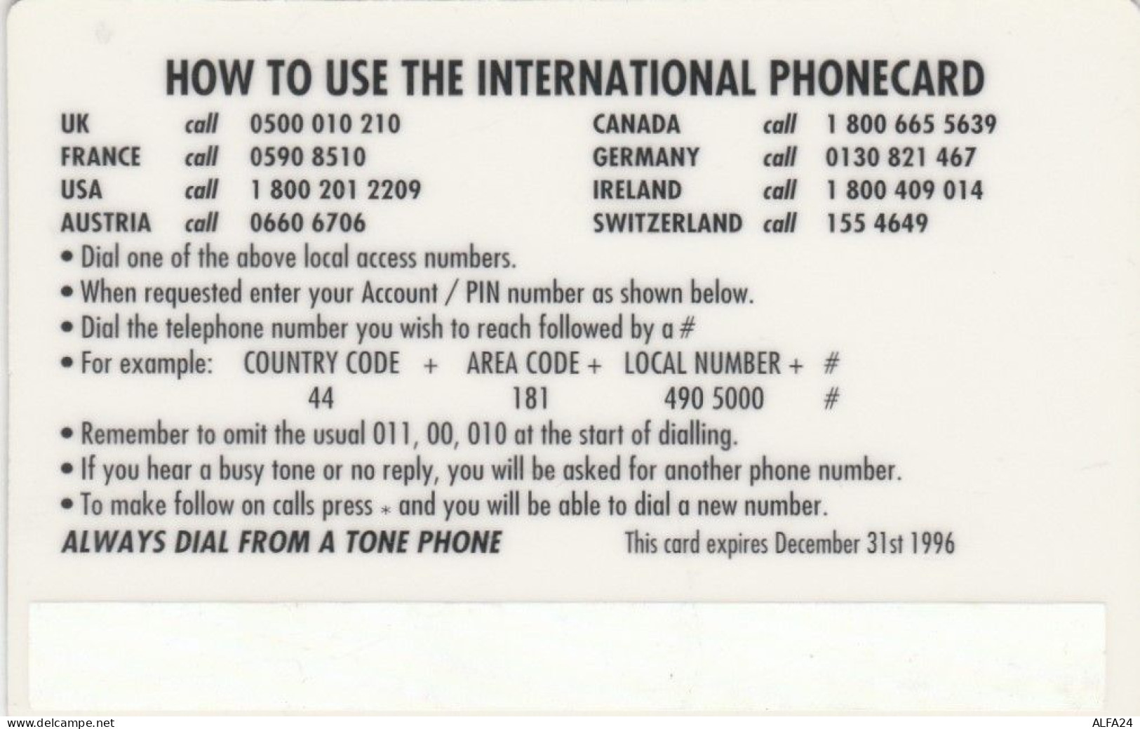 PREPAID PHONE CARD REGNO UNITO AEREO (CK2692 - BT Kaarten Voor Hele Wereld (Vooraf Betaald)