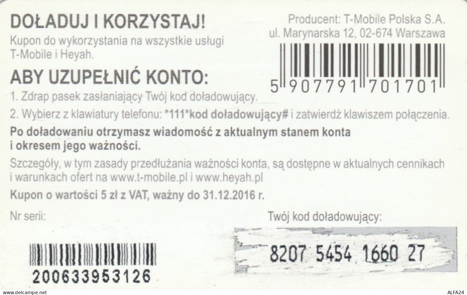 PREPAID PHONE CARD POLONIA (CK2686 - Poland