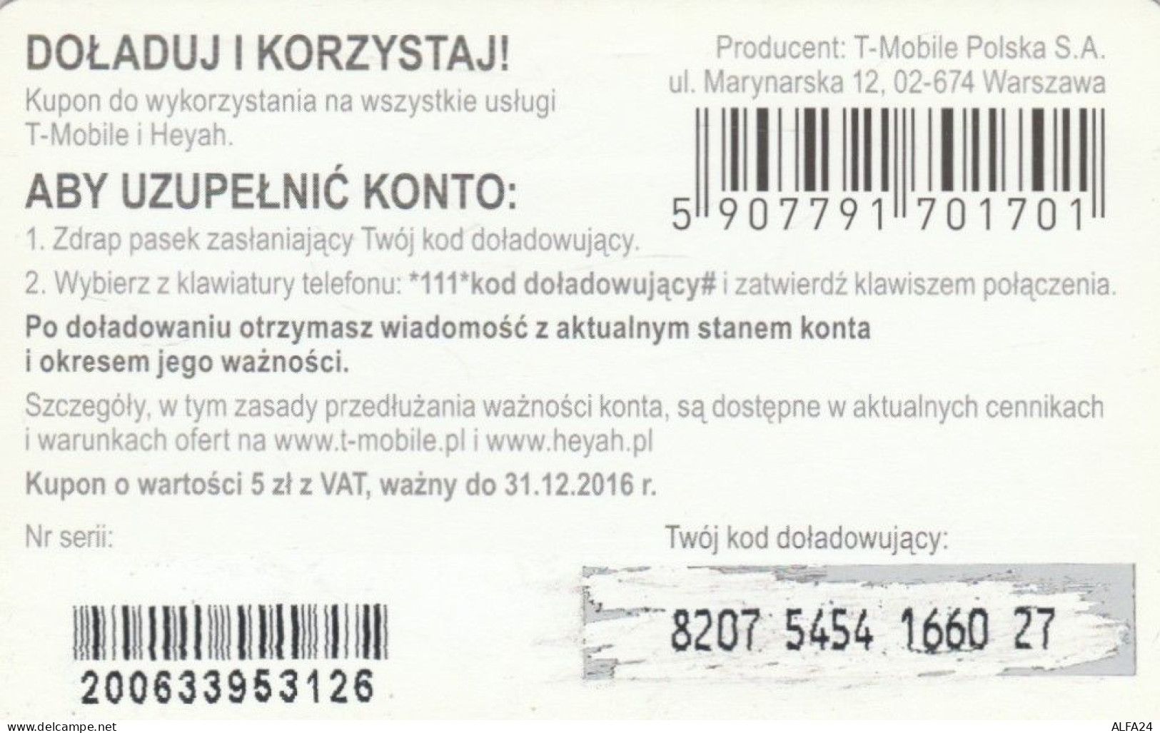 PREPAID PHONE CARD POLONIA (CK2686 - Pologne