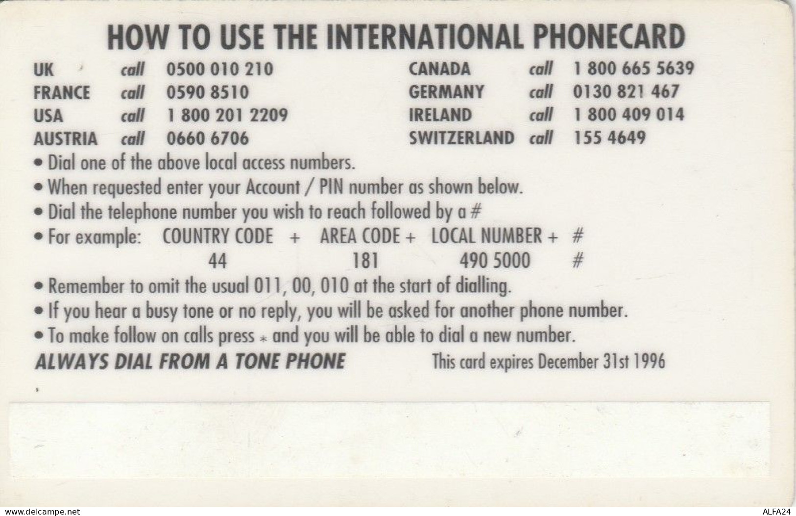 PREPAID PHONE CARD REGNO UNITO AEREO (CK2691 - BT Kaarten Voor Hele Wereld (Vooraf Betaald)