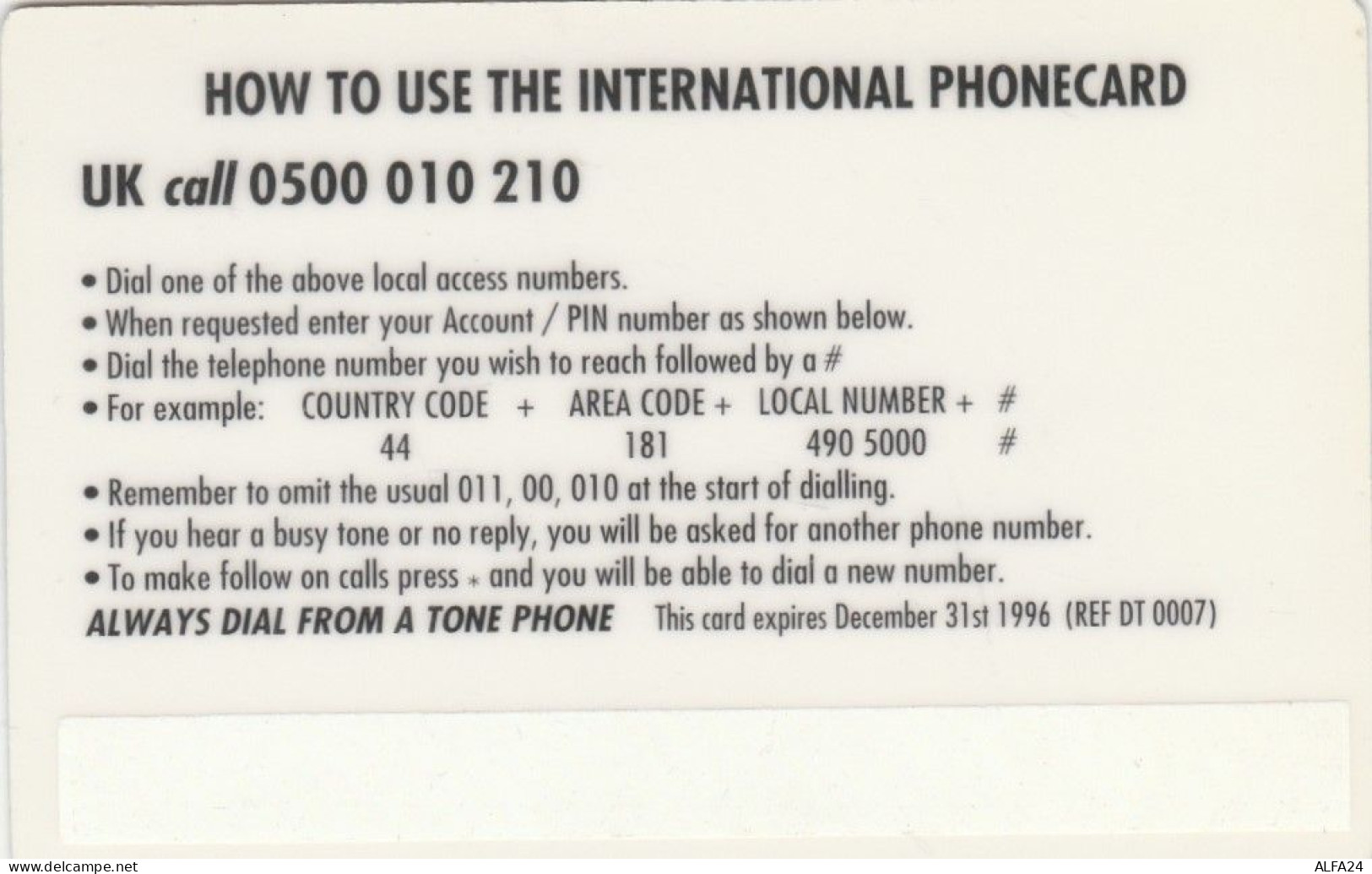 PREPAID PHONE CARD REGNO UNITO AEREO (CK2668 - BT Kaarten Voor Hele Wereld (Vooraf Betaald)