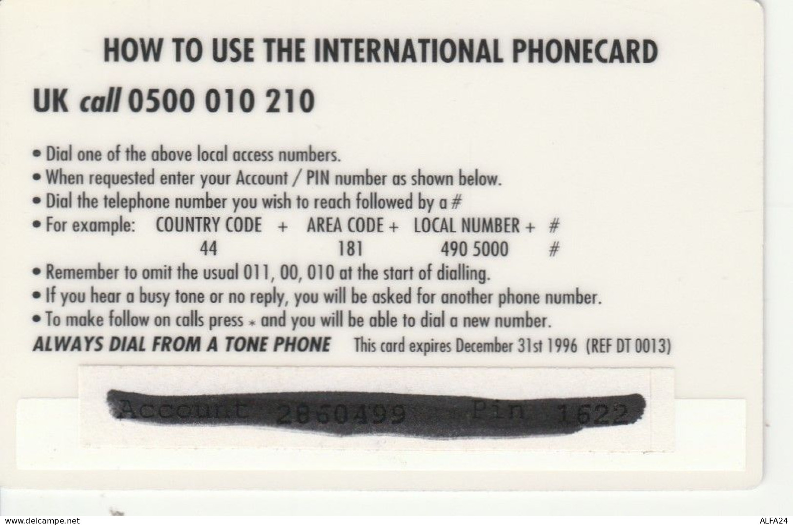 PREPAID PHONE CARD REGNO UNITO AUTO (CK2661 - BT Cartes Mondiales (Prépayées)