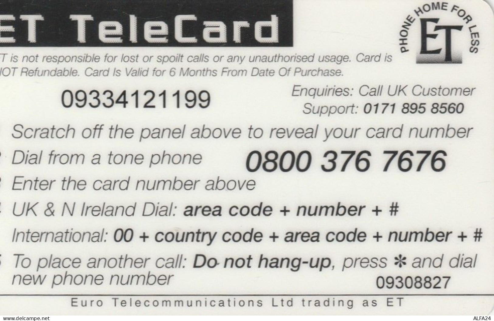 PREPAID PHONE CARD REGNO UNITO (CK2613 - BT Kaarten Voor Hele Wereld (Vooraf Betaald)