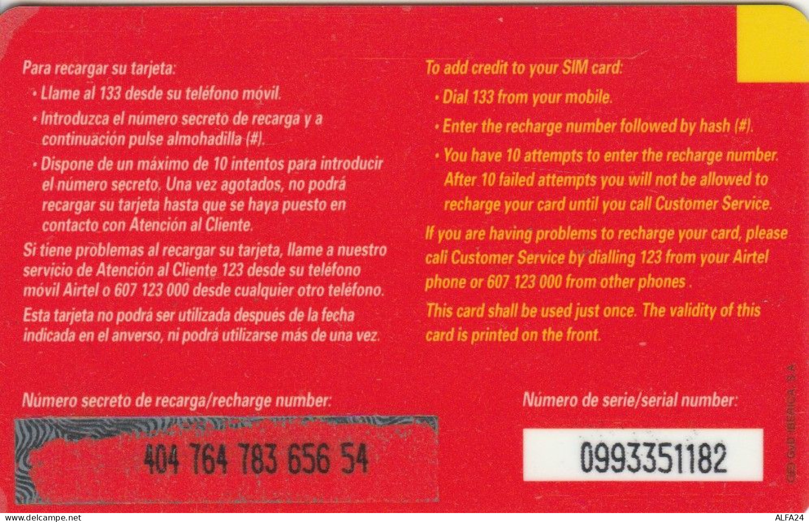 PREPAID PHONE CARD SPAGNA (CK2581 - Andere & Zonder Classificatie