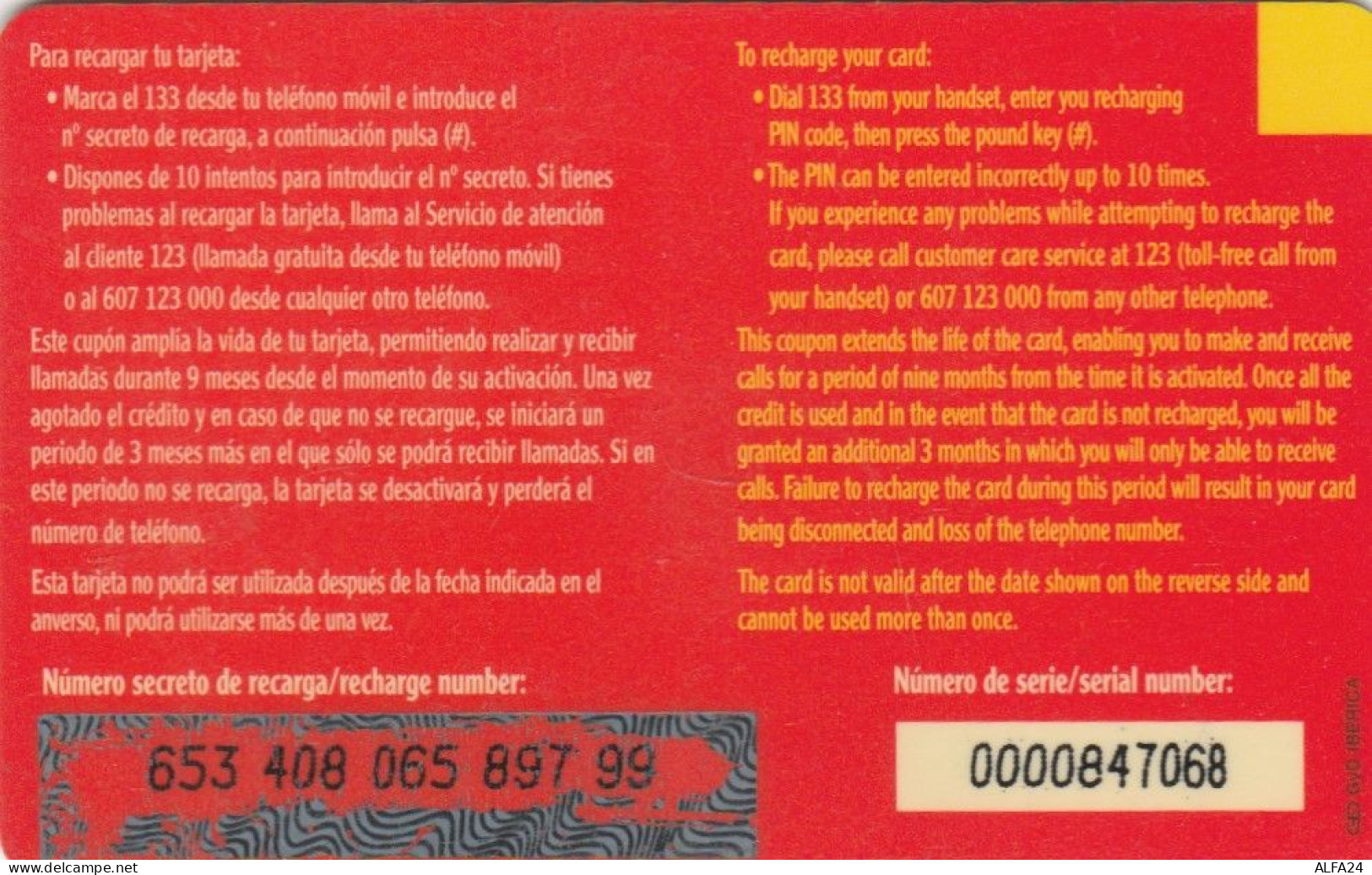 PREPAID PHONE CARD SPAGNA (CK2564 - Other & Unclassified