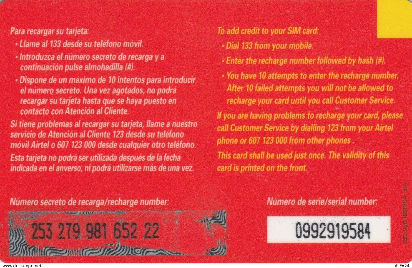 PREPAID PHONE CARD SPAGNA (CK2571 - Other & Unclassified