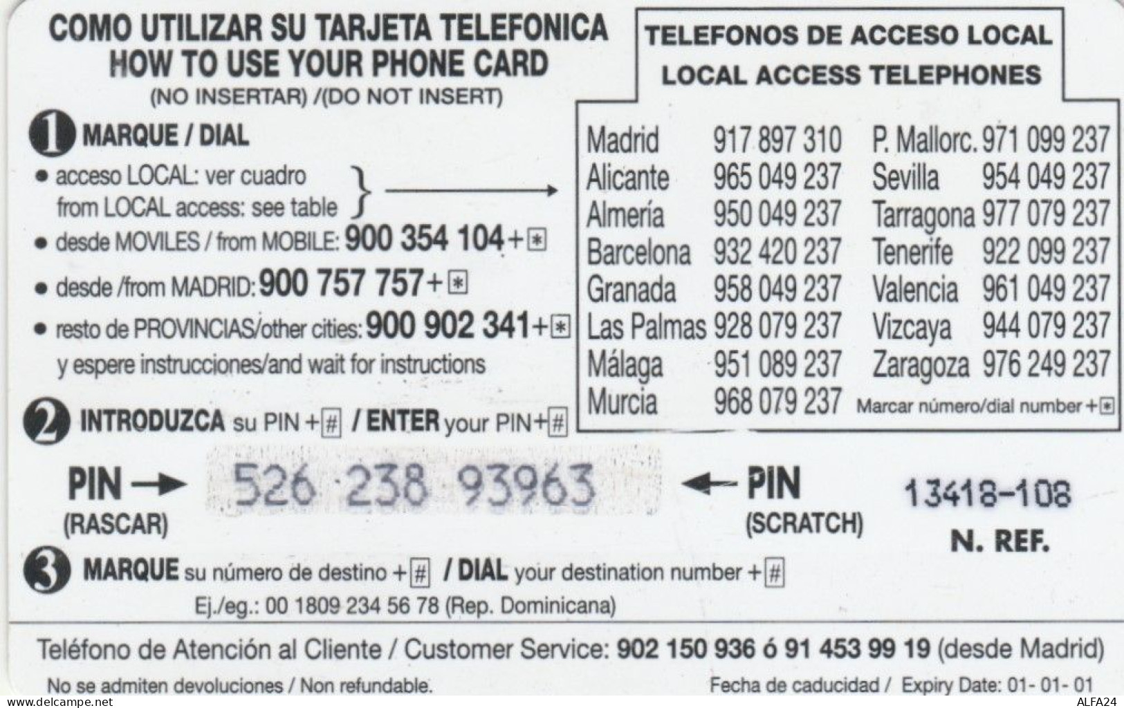 PREPAID PHONE CARD SPAGNA (CK2556 - Sonstige & Ohne Zuordnung