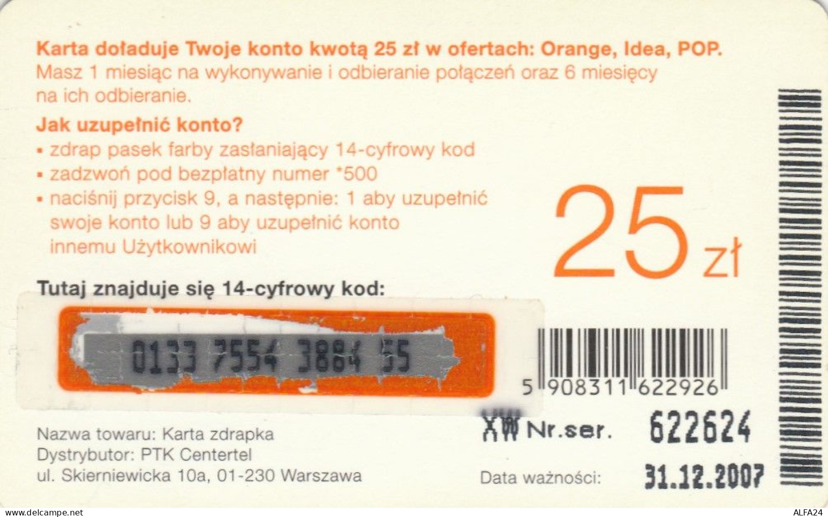 PREPAID PHONE CARD POLONIA (CK2544 - Poland