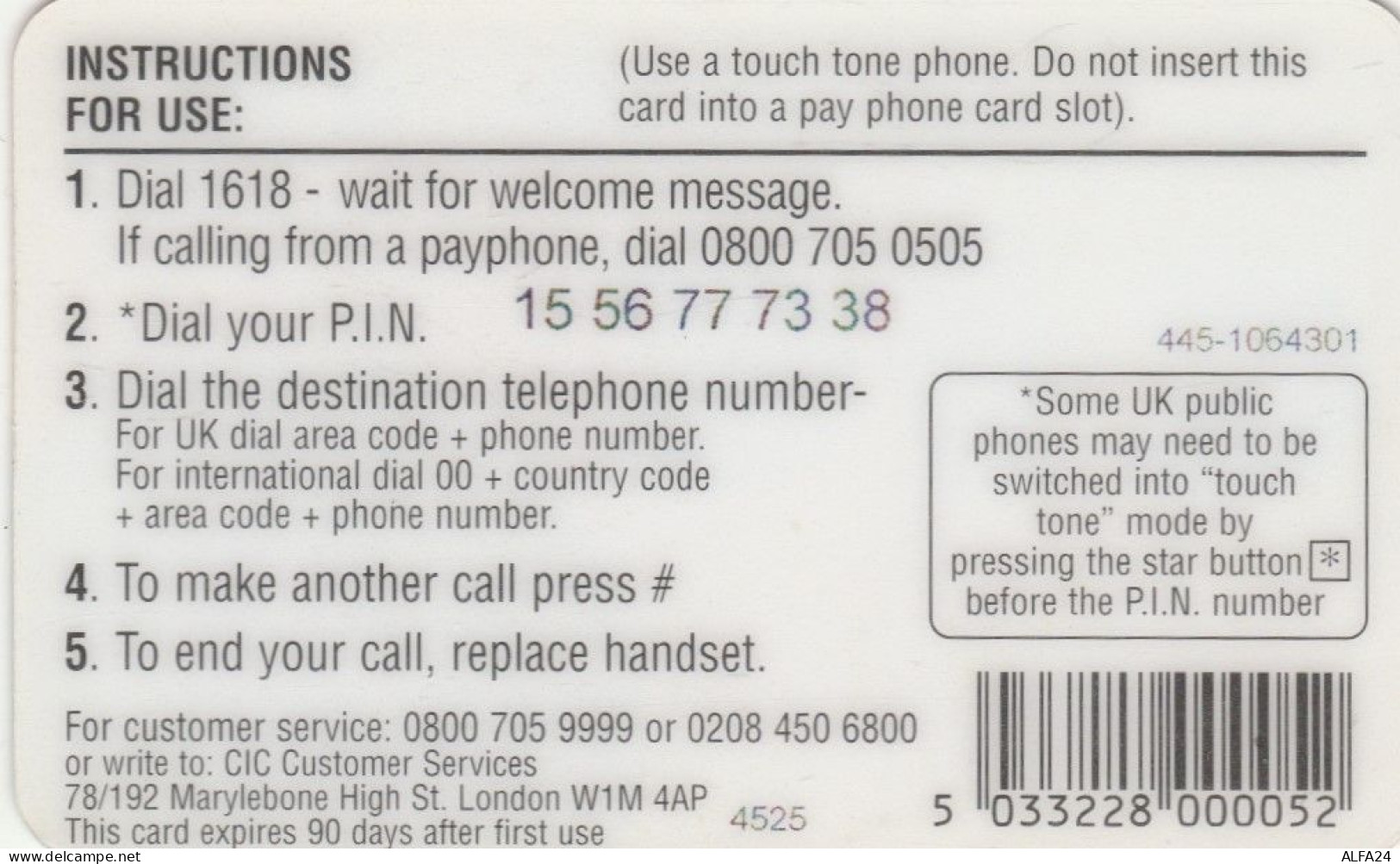 PREPAID PHONE CARD REGNO UNITO (CK3766 - BT Kaarten Voor Hele Wereld (Vooraf Betaald)