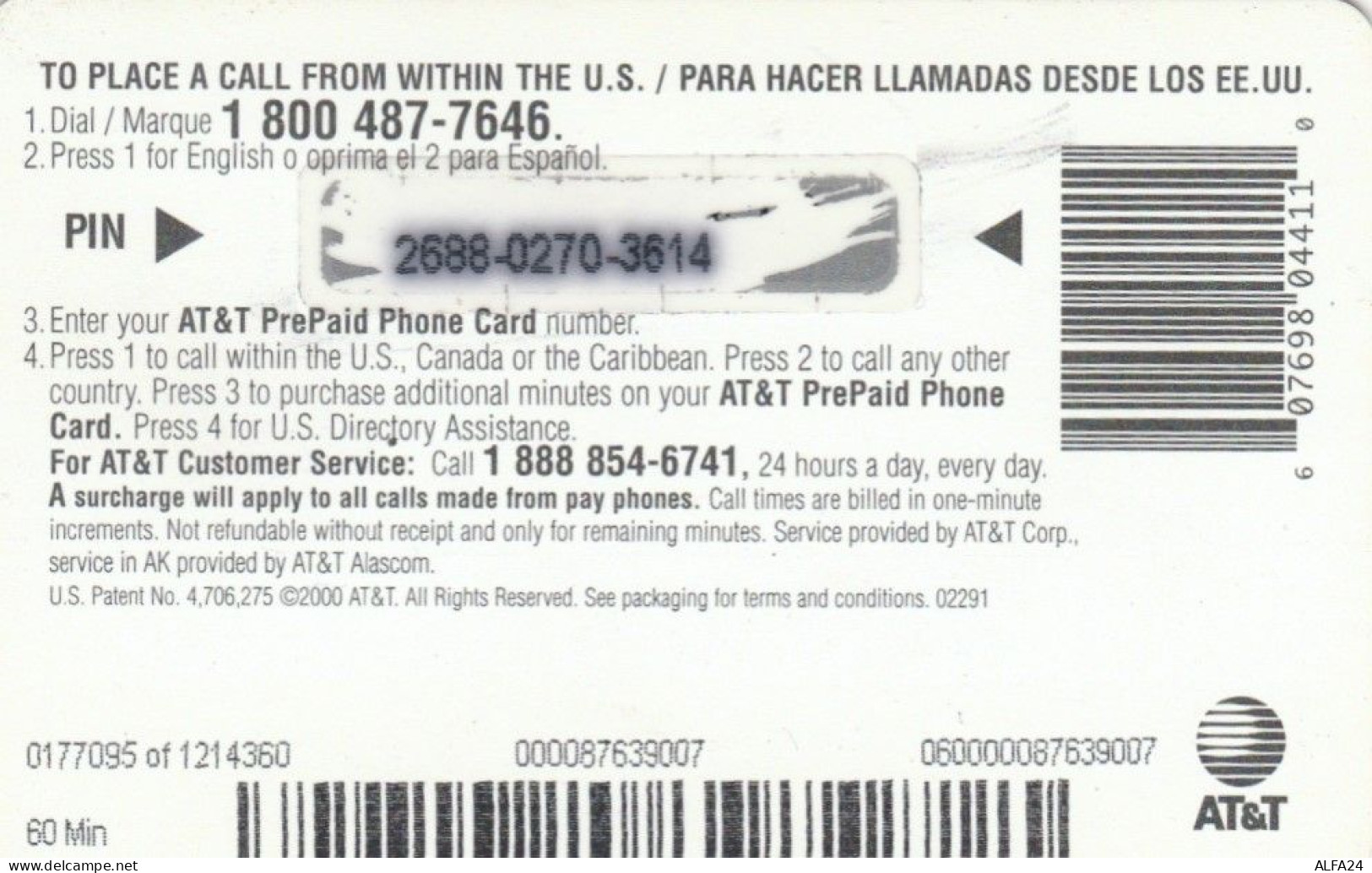 PREPAID PHONE CARD STATI UNITI AT-T (CK3768 - AT&T