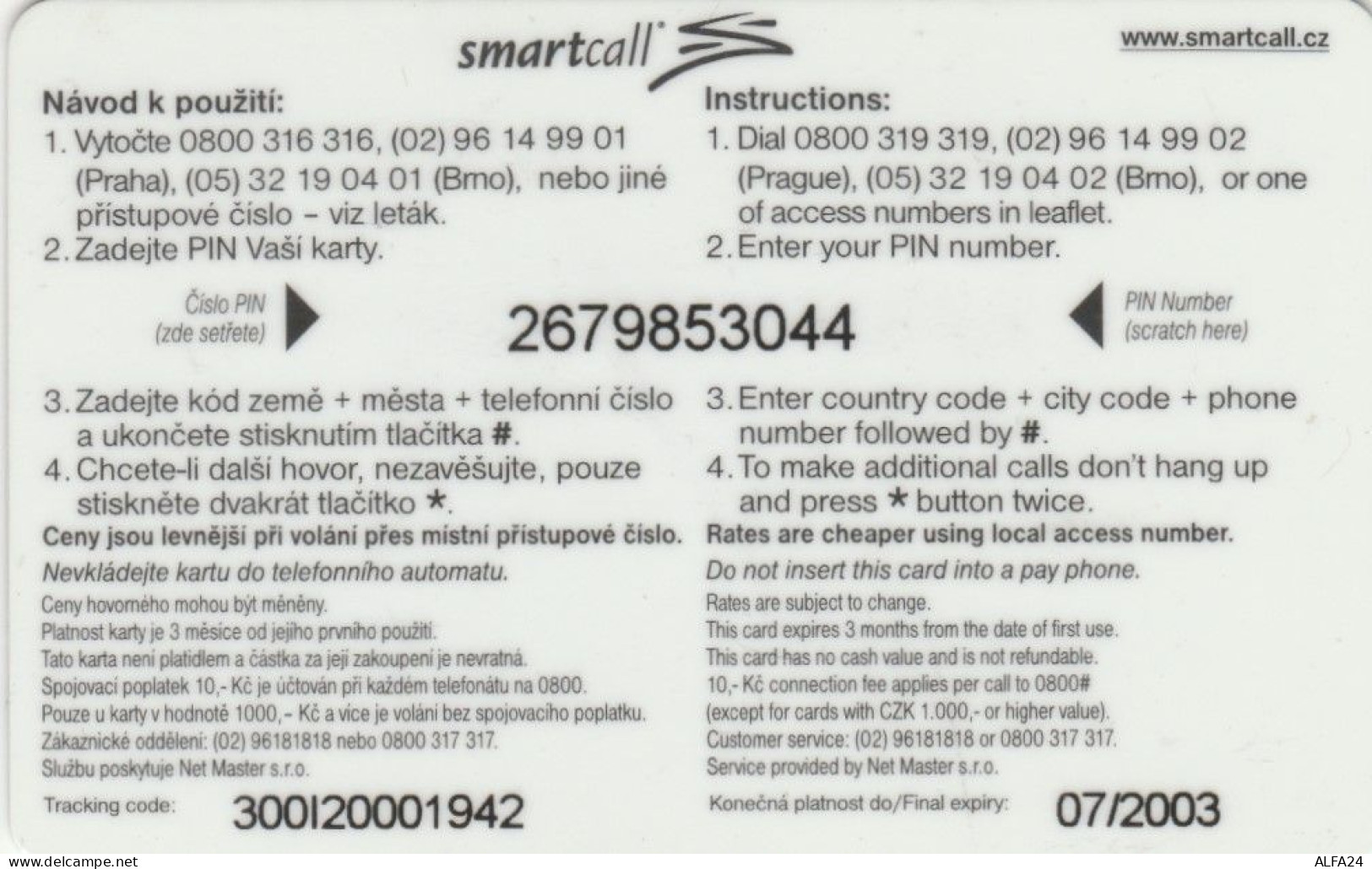 PREPAID PHONE CARD REPUBBLICA CECA (CK3740 - Tchéquie