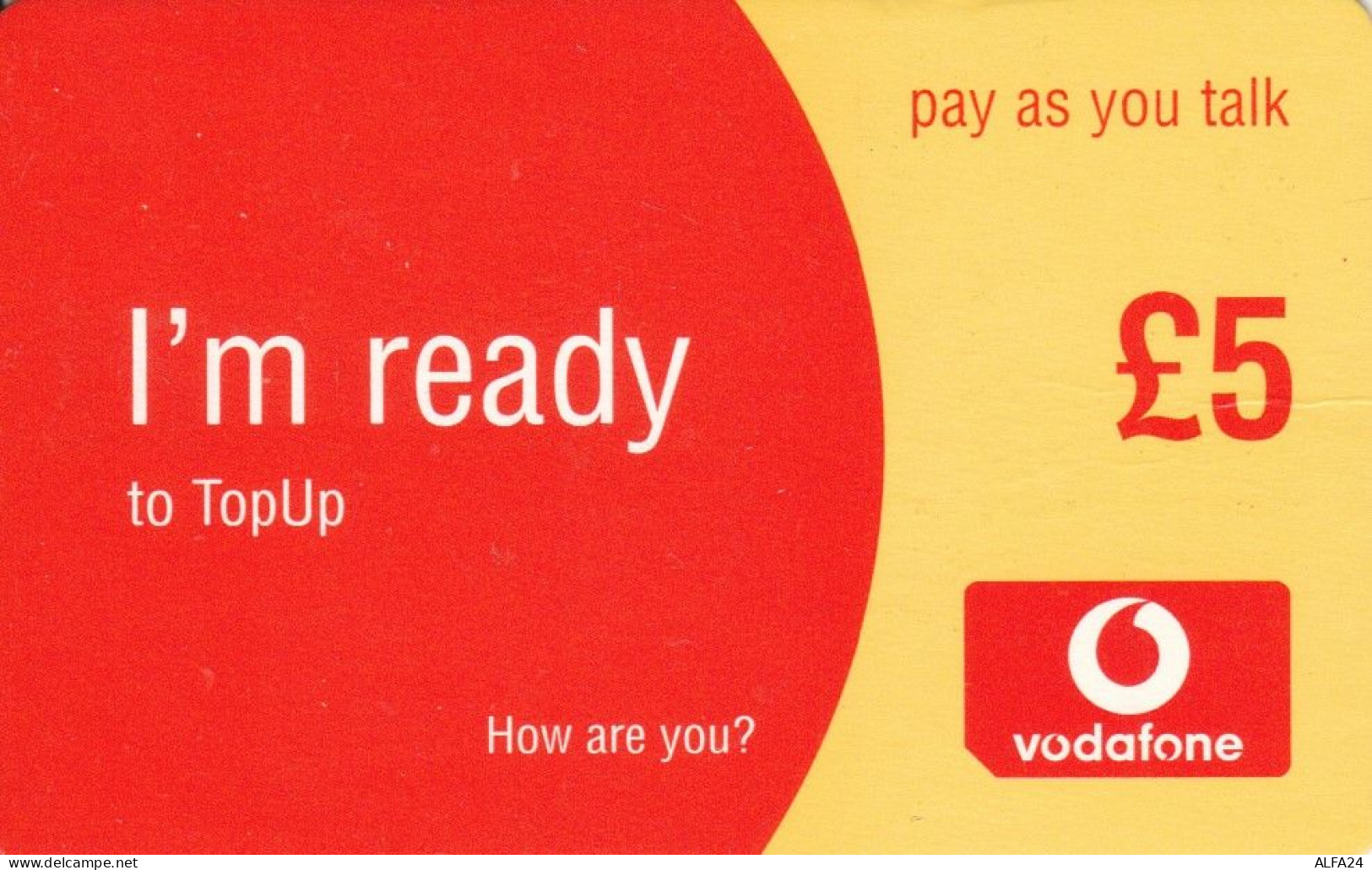 PREPAID PHONE CARD REGNO UNITO VODAFONE (CK3725 - BT Kaarten Voor Hele Wereld (Vooraf Betaald)