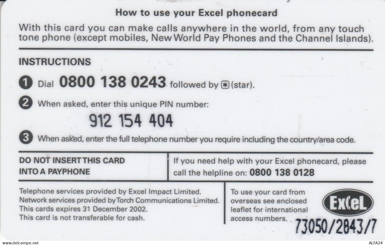 PREPAID PHONE CARD REGNO UNITO (CK3714 - BT Kaarten Voor Hele Wereld (Vooraf Betaald)
