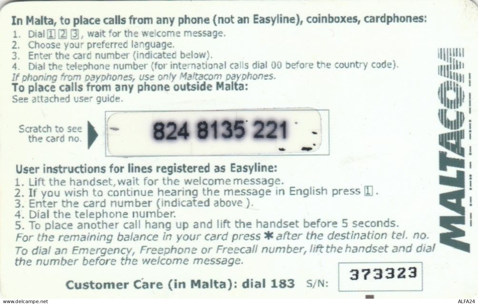 PREPAID PHONE CARD MALTA (CK3716 - Malte