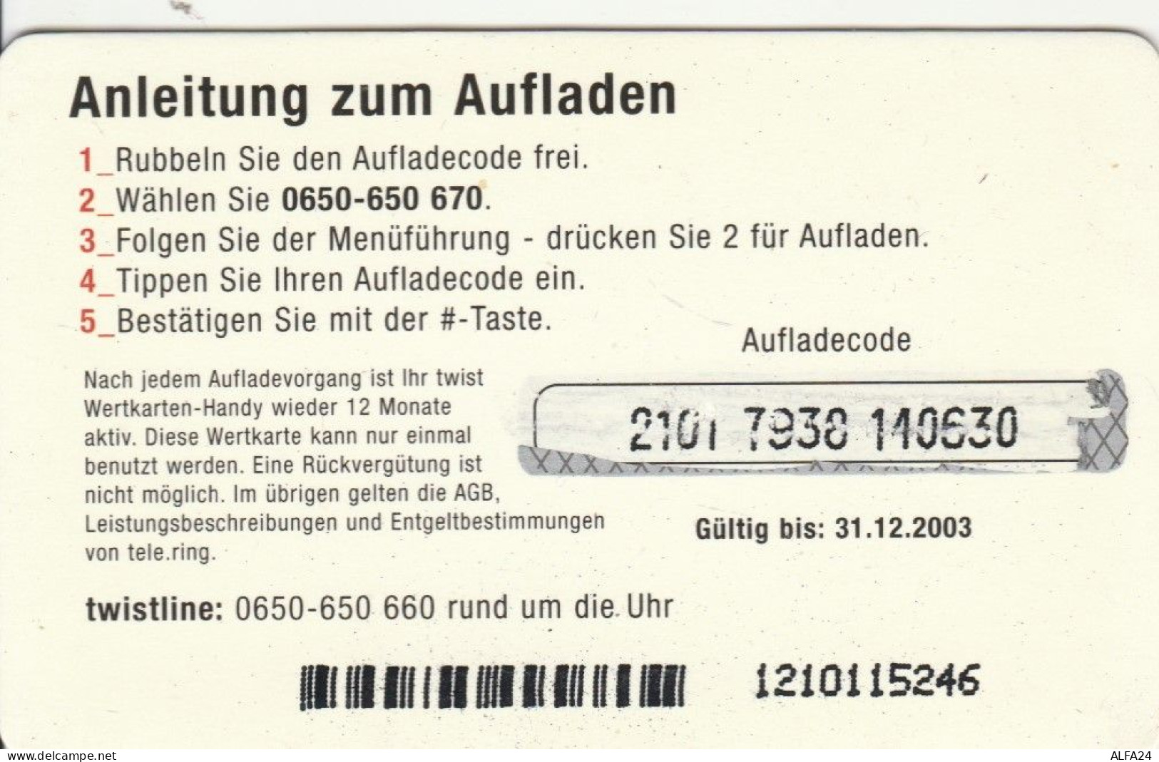 PREPAID PHONE CARD AUSTRIA (CK3695 - Oesterreich