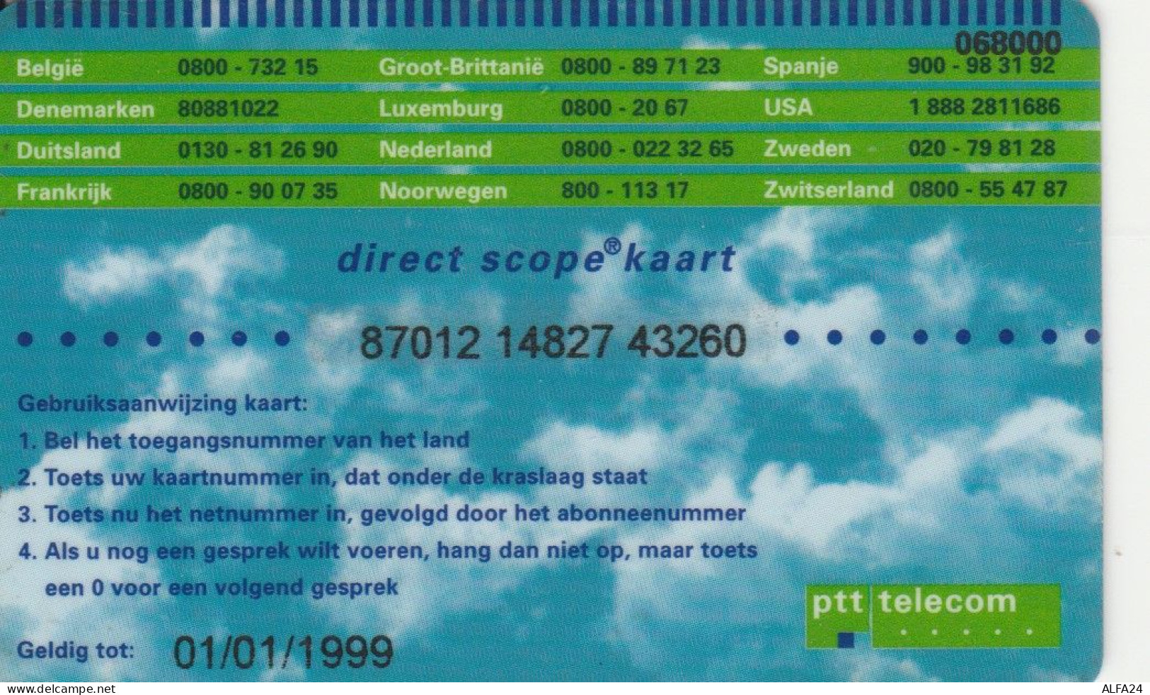 PREPAID PHONE CARD OLANDA PAESI BASSI (CK3493 - GSM-Kaarten, Bijvulling & Vooraf Betaalde