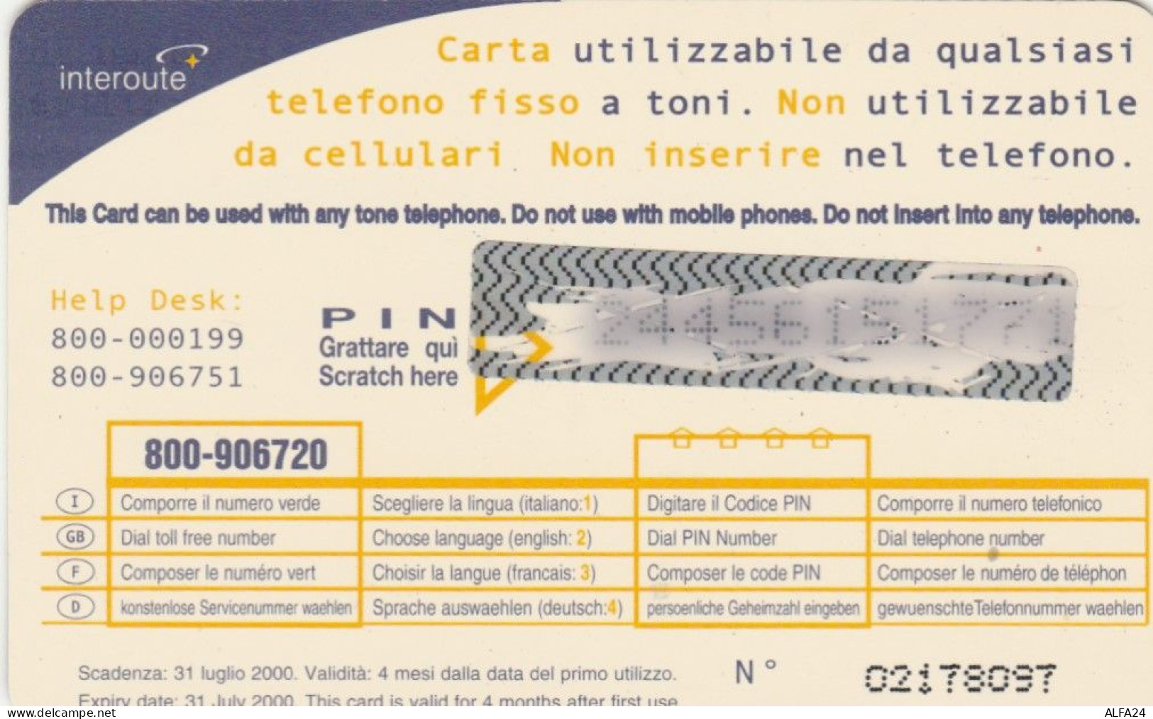 PREPAID PHONE CARD ITALIA PAPA (CK3288 - Schede GSM, Prepagate & Ricariche