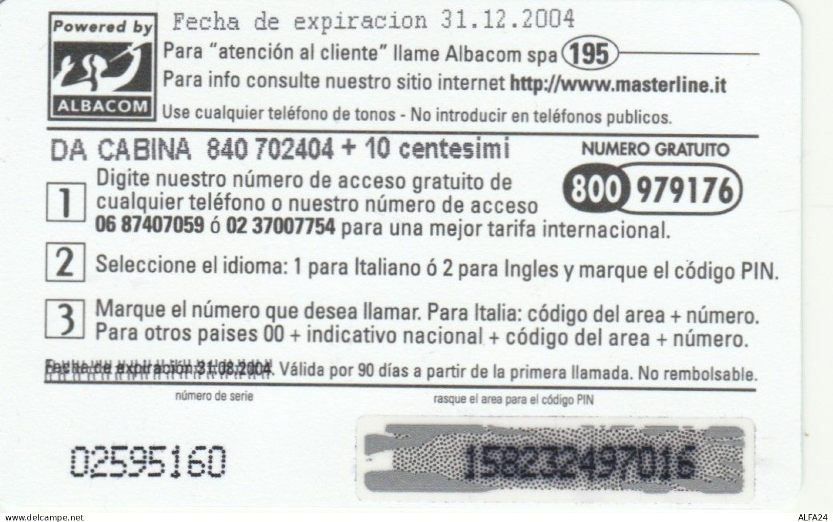 PREPAID PHONE CARD ITALIA ALBACOM (CK3253 - Schede GSM, Prepagate & Ricariche