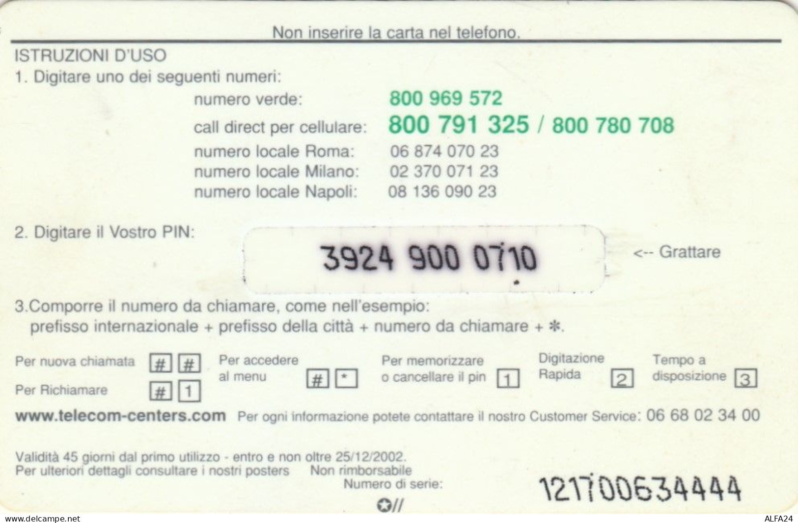 PREPAID PHONE CARD ITALIA (CK3192 - Schede GSM, Prepagate & Ricariche