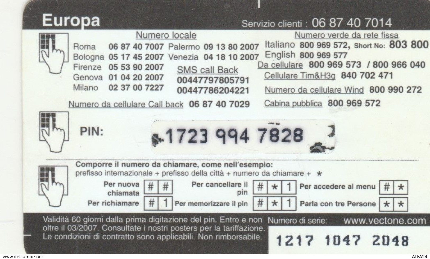 PREPAID PHONE CARD ITALIA (CK3188 - Schede GSM, Prepagate & Ricariche