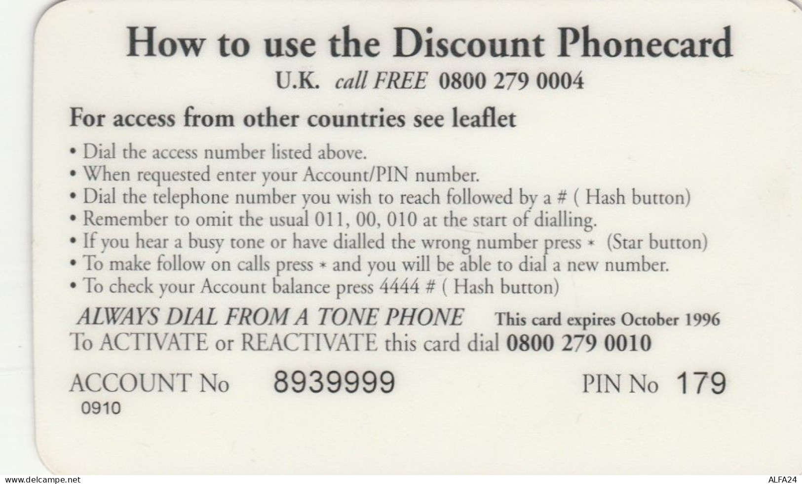 PREPAID PHONE CARD REGNO UNITO COCA COLA (CK4492 - BT Kaarten Voor Hele Wereld (Vooraf Betaald)
