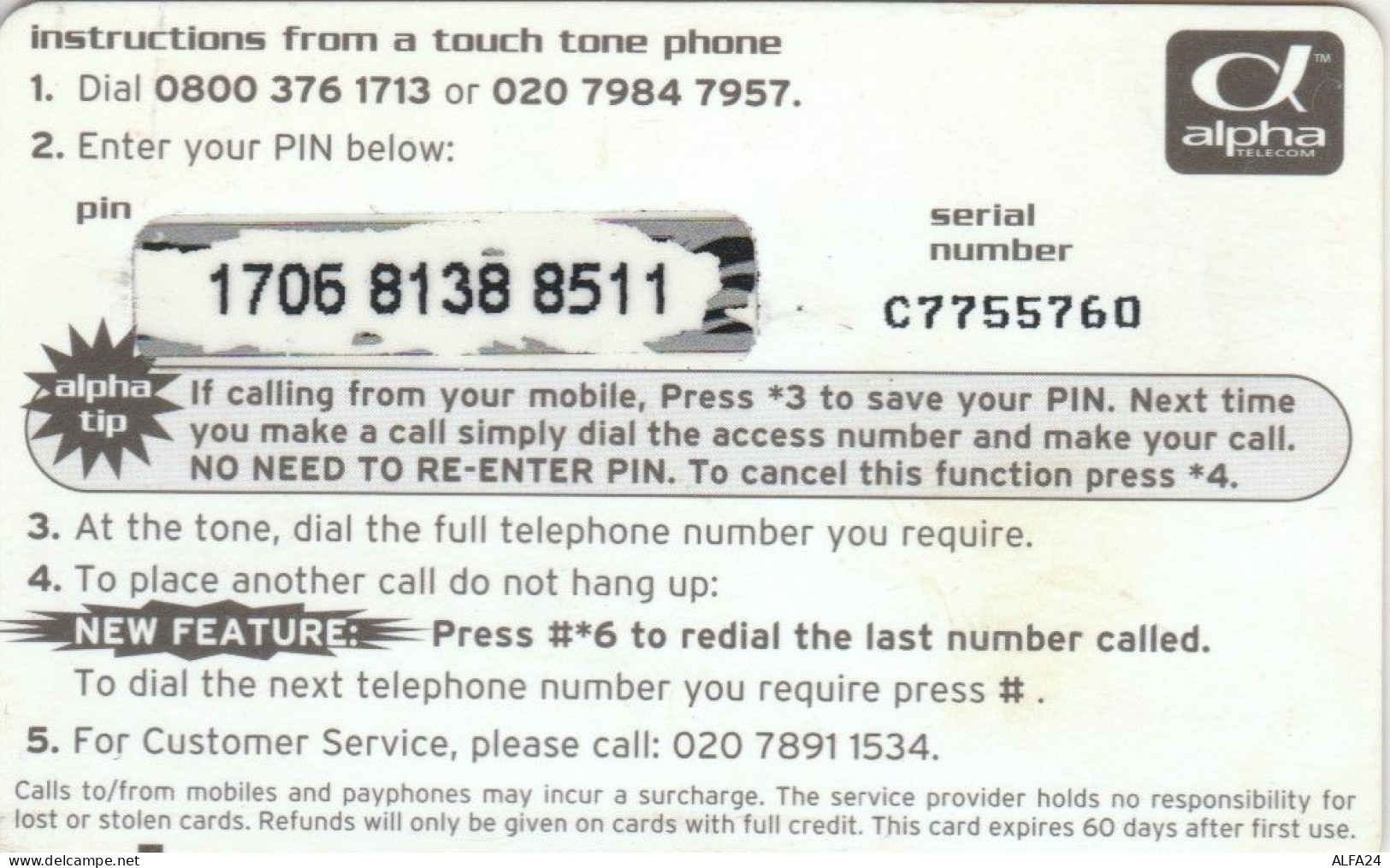 PREPAID PHONE CARD REGNO UNITO (CK4473 - BT Kaarten Voor Hele Wereld (Vooraf Betaald)