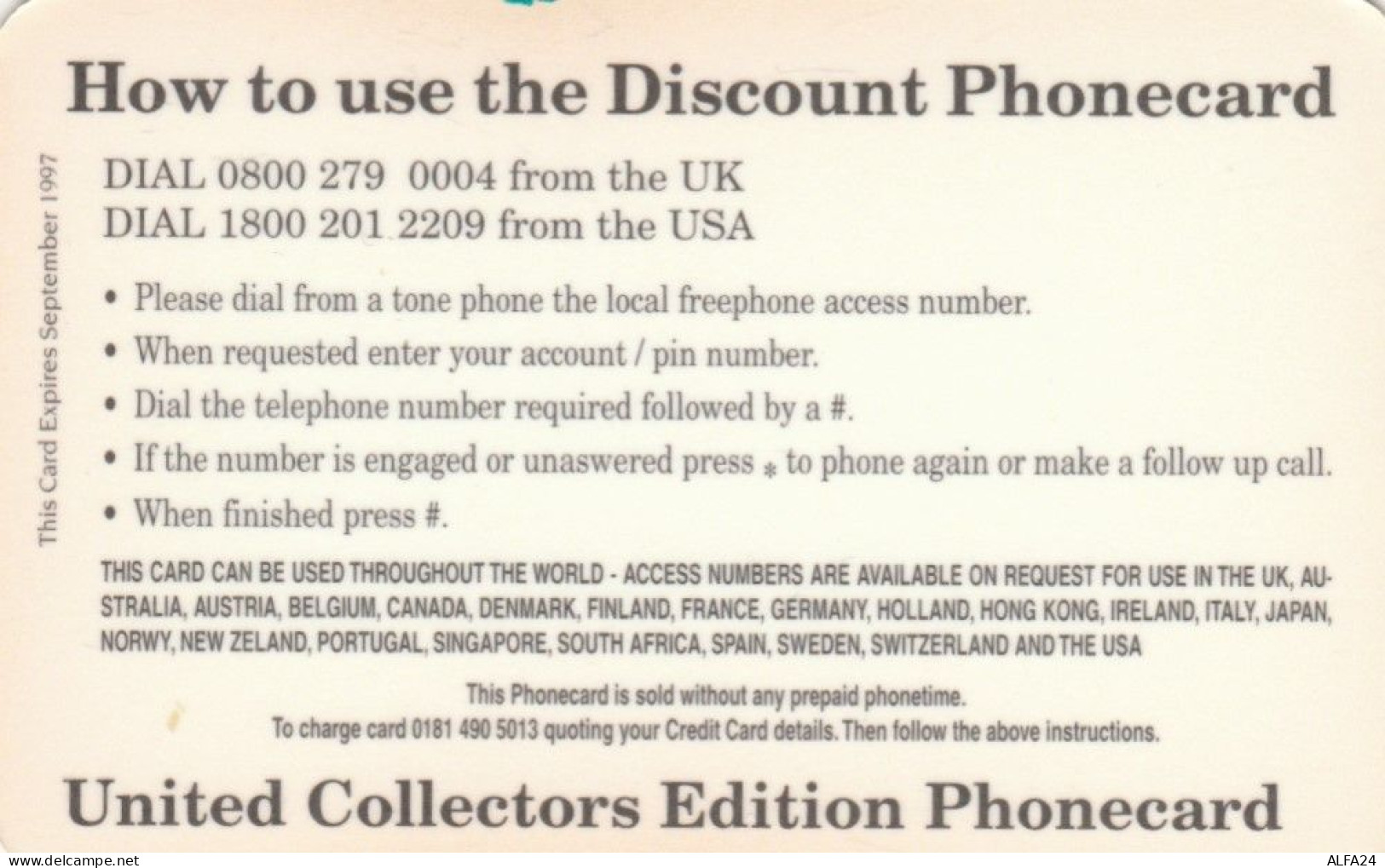 PREPAID PHONE CARD REGNO UNITO LADY DIANA (CK4462 - BT Kaarten Voor Hele Wereld (Vooraf Betaald)