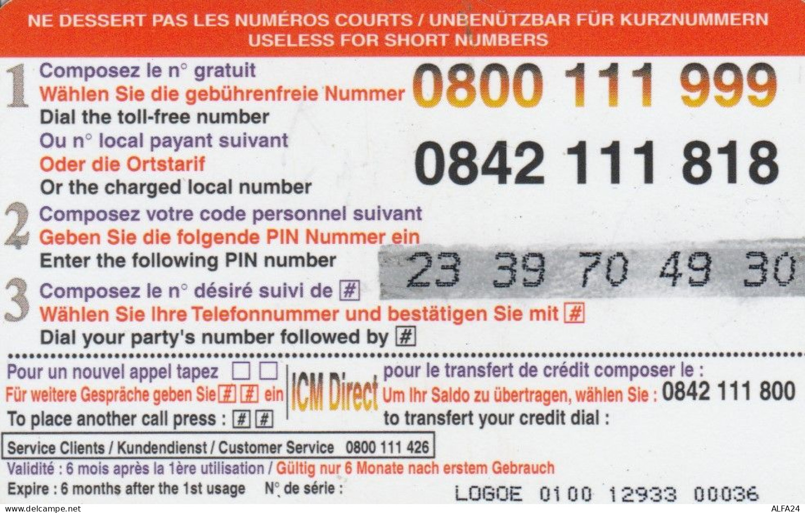 PREPAID PHONE CARD SVIZZERA (CK4271 - Suisse