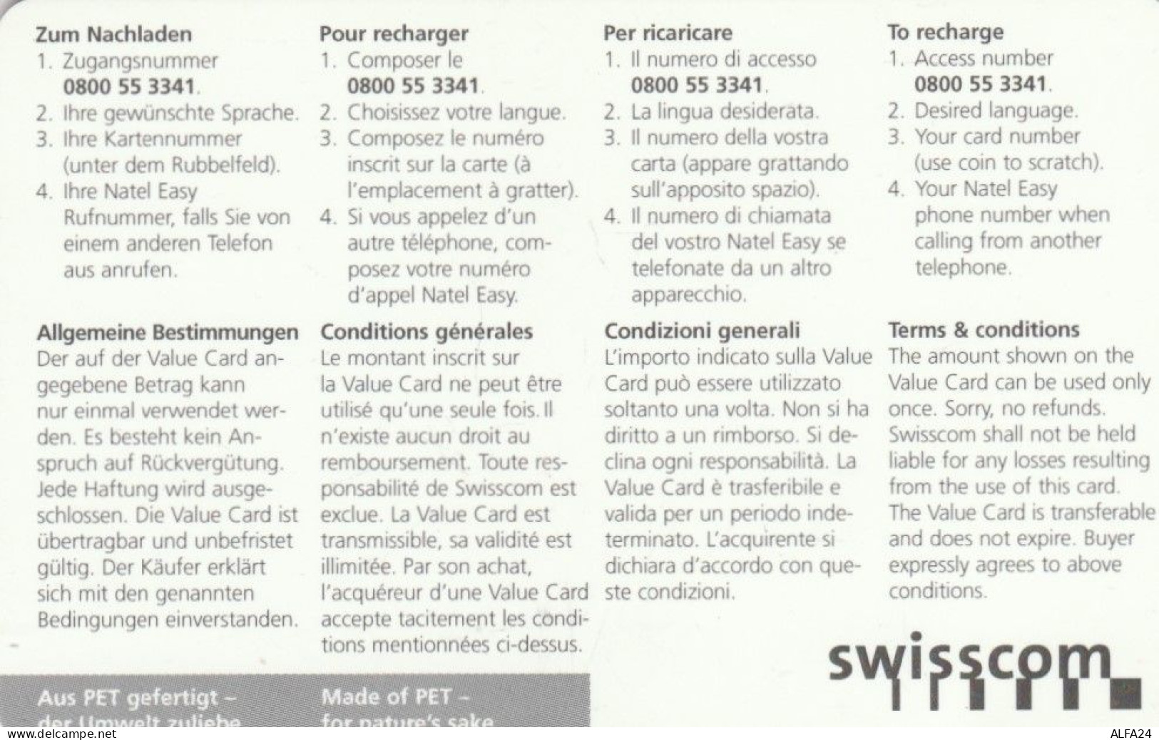 PREPAID PHONE CARD SVIZZERA (CK4250 - Suisse