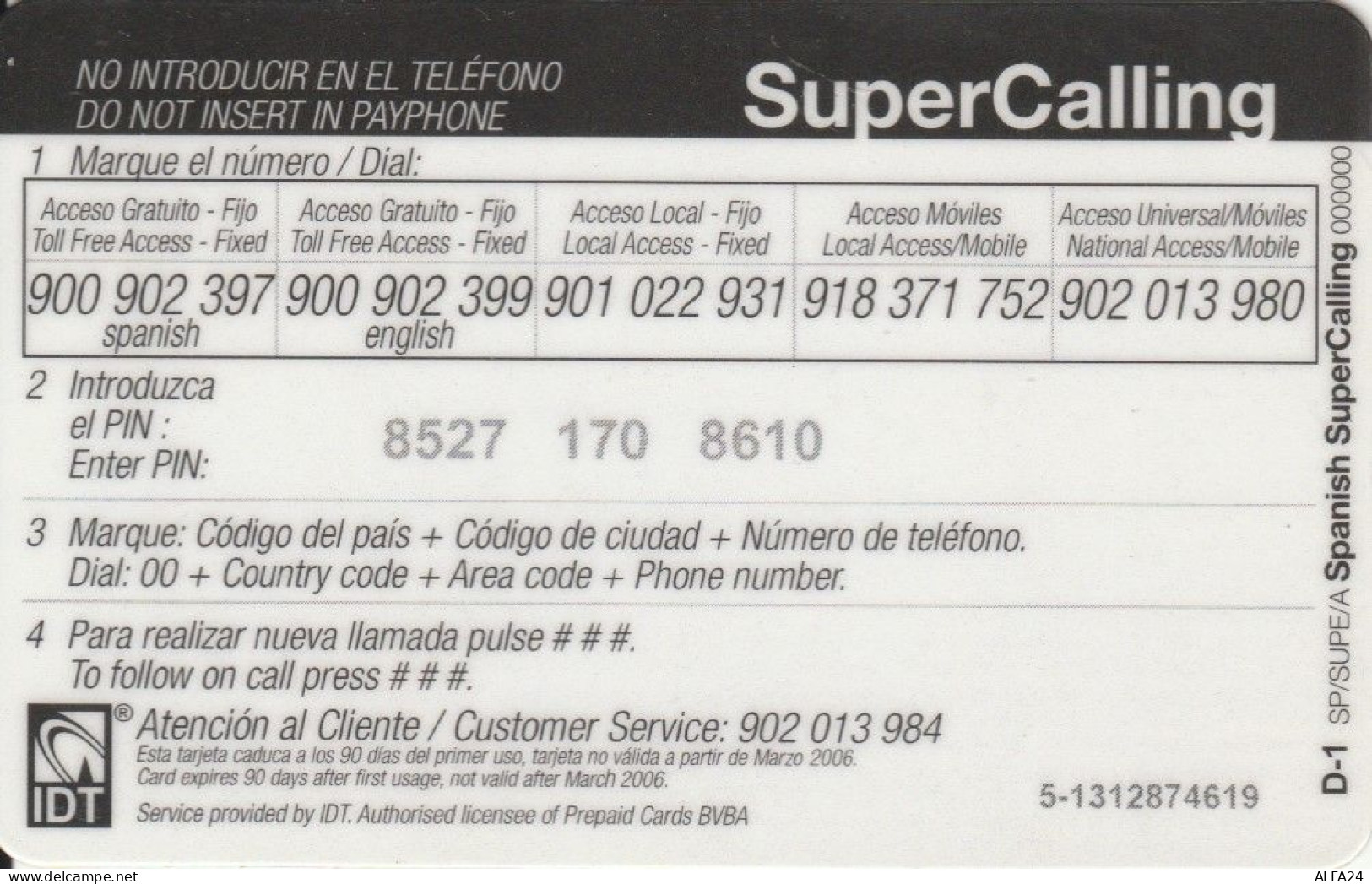 PREPAID PHONE CARD REGNO UNITO (CK4223 - BT Kaarten Voor Hele Wereld (Vooraf Betaald)