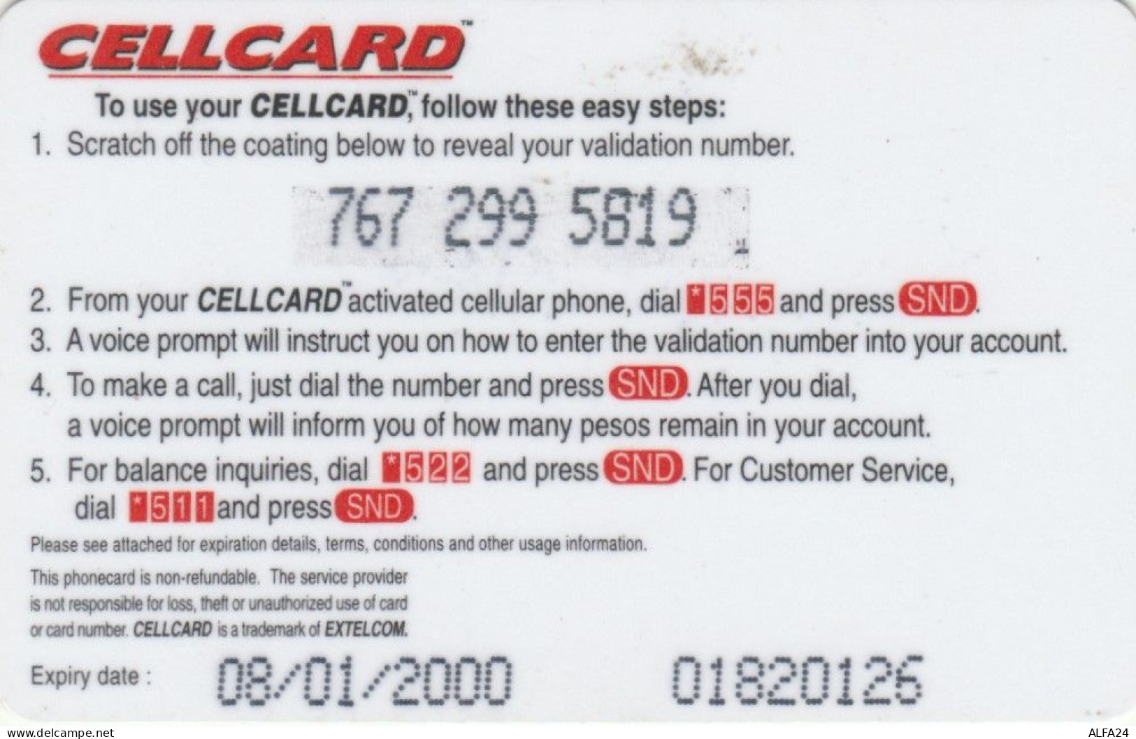 PREPAID PHONE CARD FILIPPINE (CK4192 - Philippines