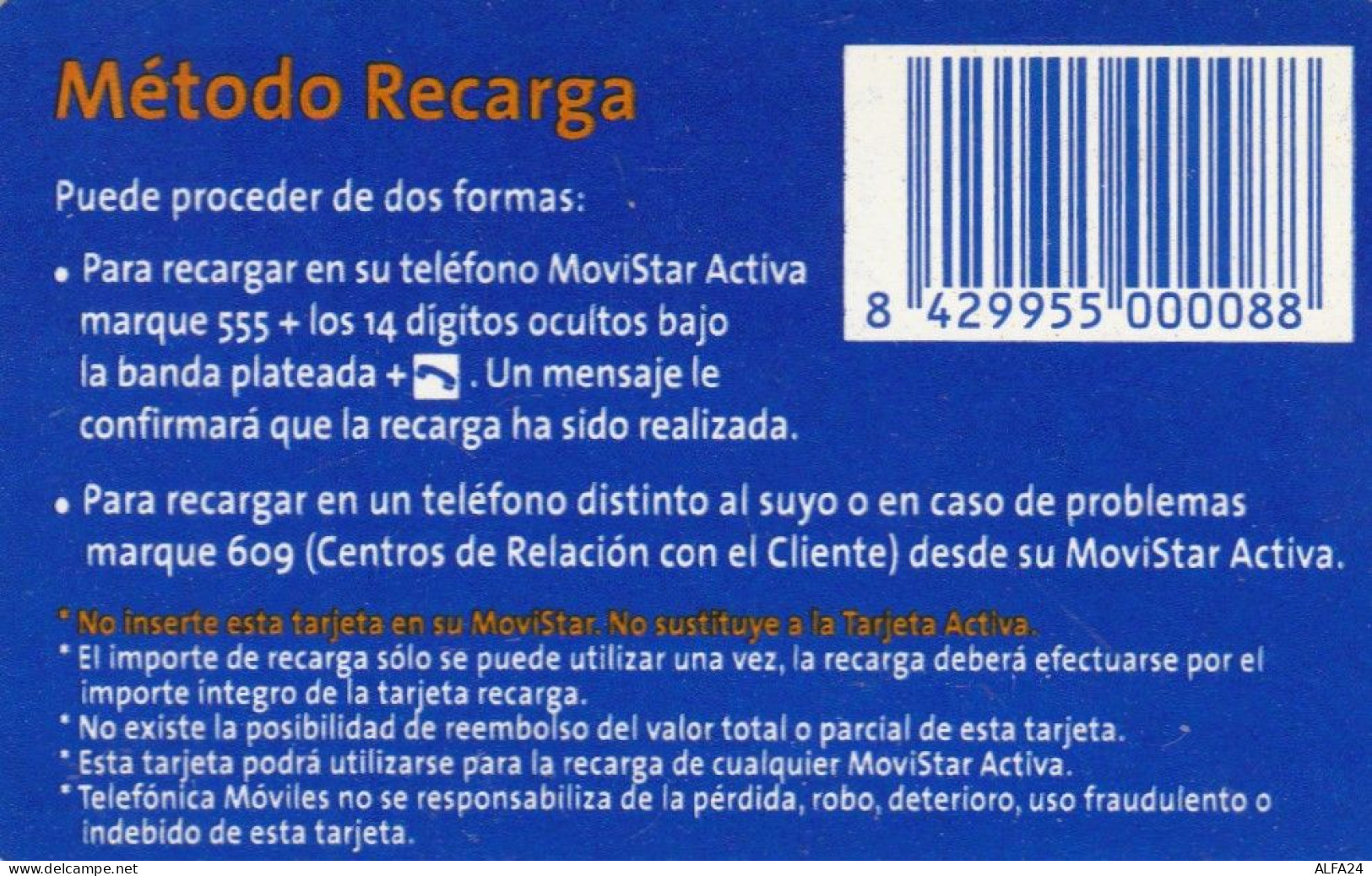 PREPAID PHONE CARD SPAGNA (CK4170 - Other & Unclassified