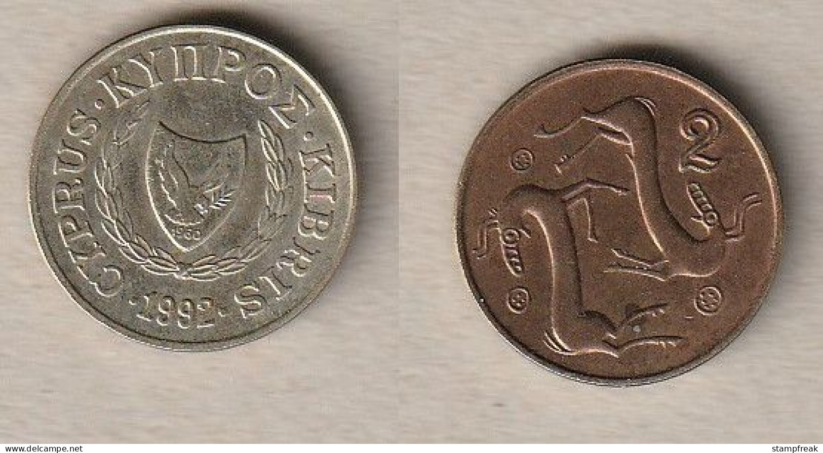 00643) Zypern, 2 Cent 1992 - Cyprus