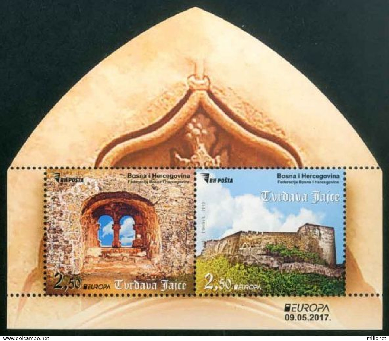 SALE!!! BOSNIA HERZEGOVINA MAIN POST (SARAJEVO) 2017 EUROPA CEPT CASTLES S/S Souvenir Sheet MNH ** - 2017