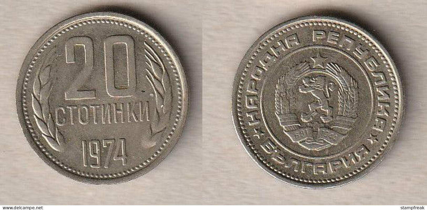 00647) Bulgarien, 20 Stotinki 1974 - Bulgaria