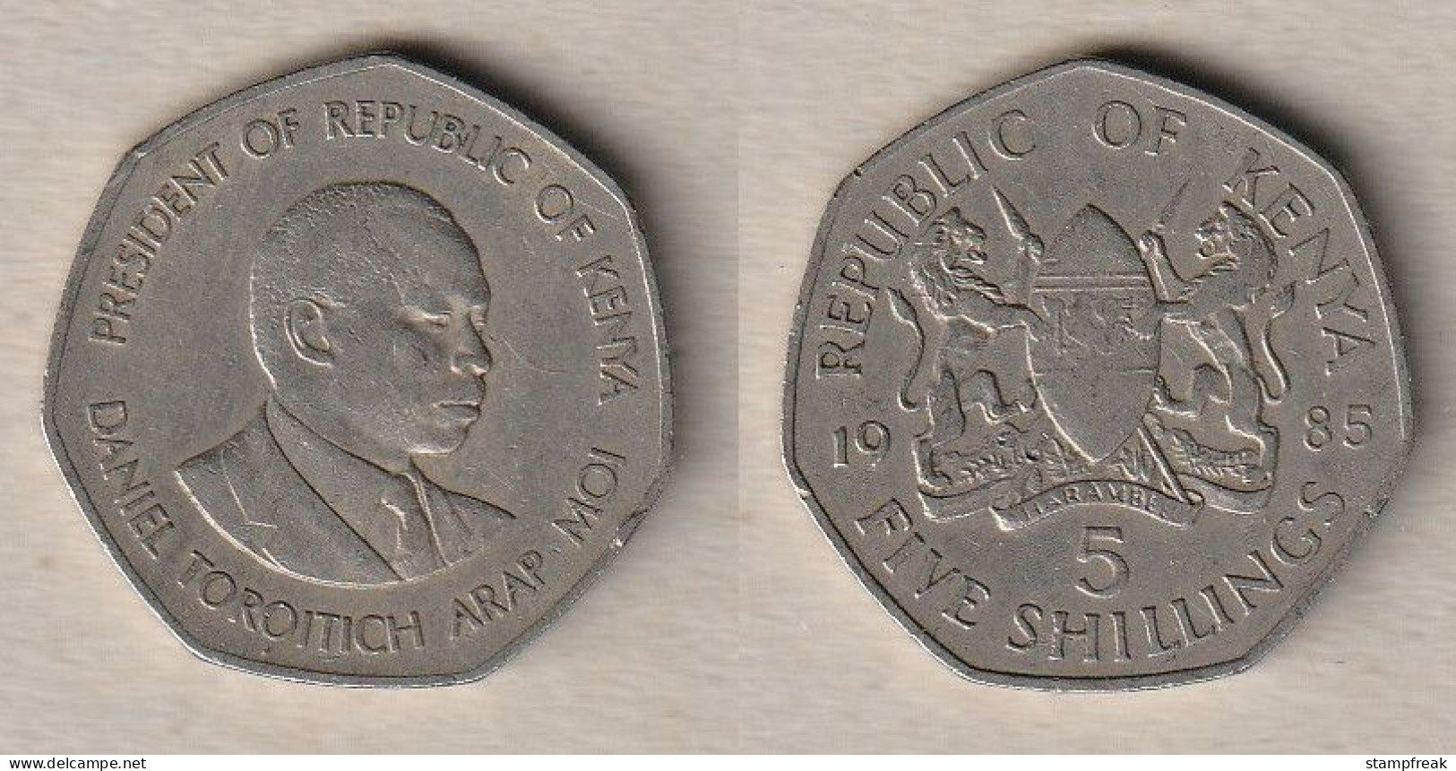 00653) Kenia, 5 Shillings 1985 - Kenya