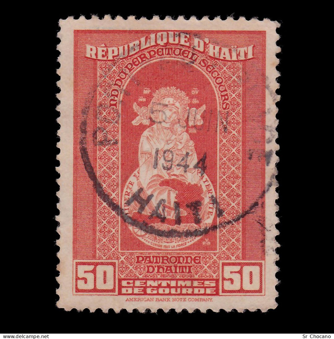 HAITI STAMP.1942.50c Red Orange.SCOTT 364.USED - Haïti