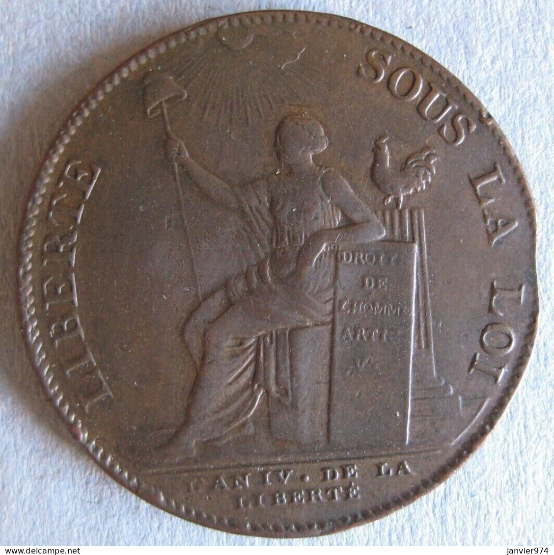 Monneron . 2 Sols à La Liberté Assise 1792 ("QUI SE VEND") Type 7a - Otros & Sin Clasificación