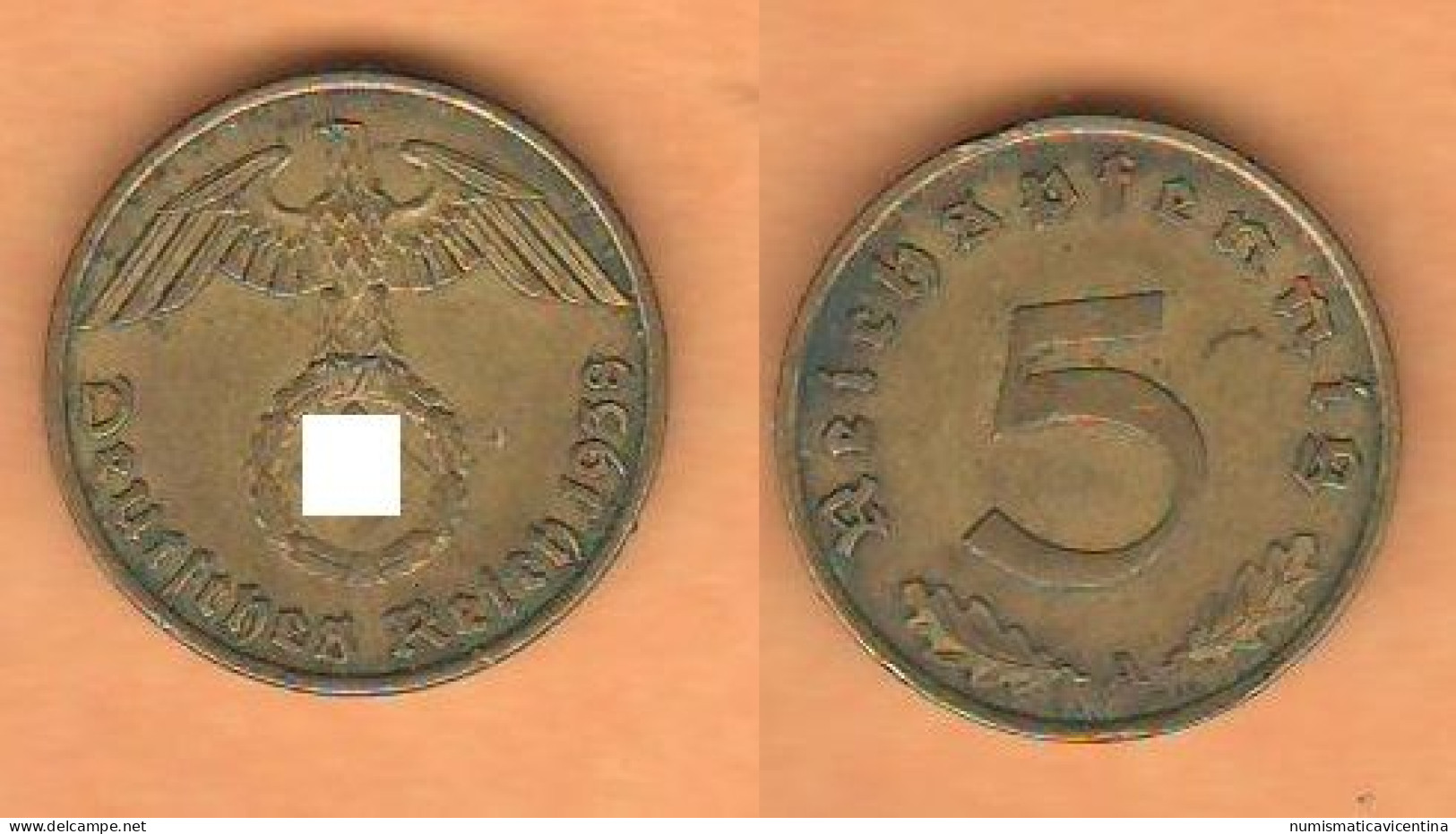 Germania 5 Reichpfenning 1938 A Germany Bronze Coin Allemagne - 5 Reichspfennig